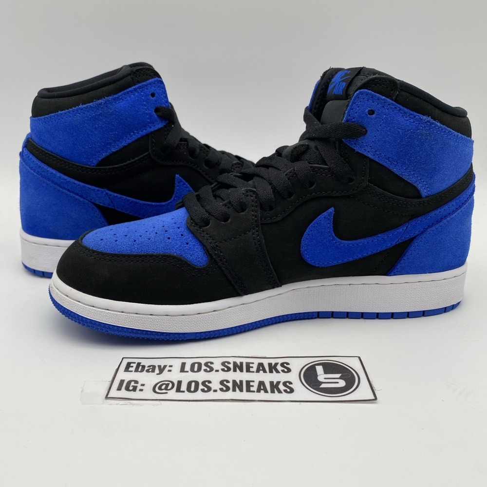 Size 6.5y- Jordan 1 Retro High OG GS Black/Royal Blue-White Youth (FD1437 042) - Picture 2 of 8